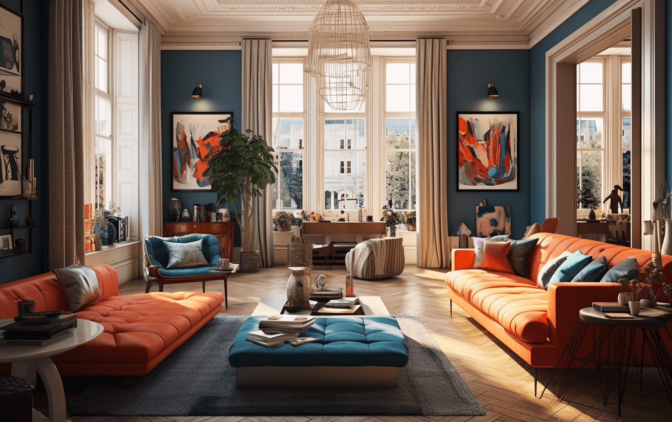 Living room colorful design